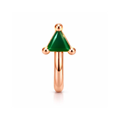Green Abstract AD Non-Piercing Nose Pin