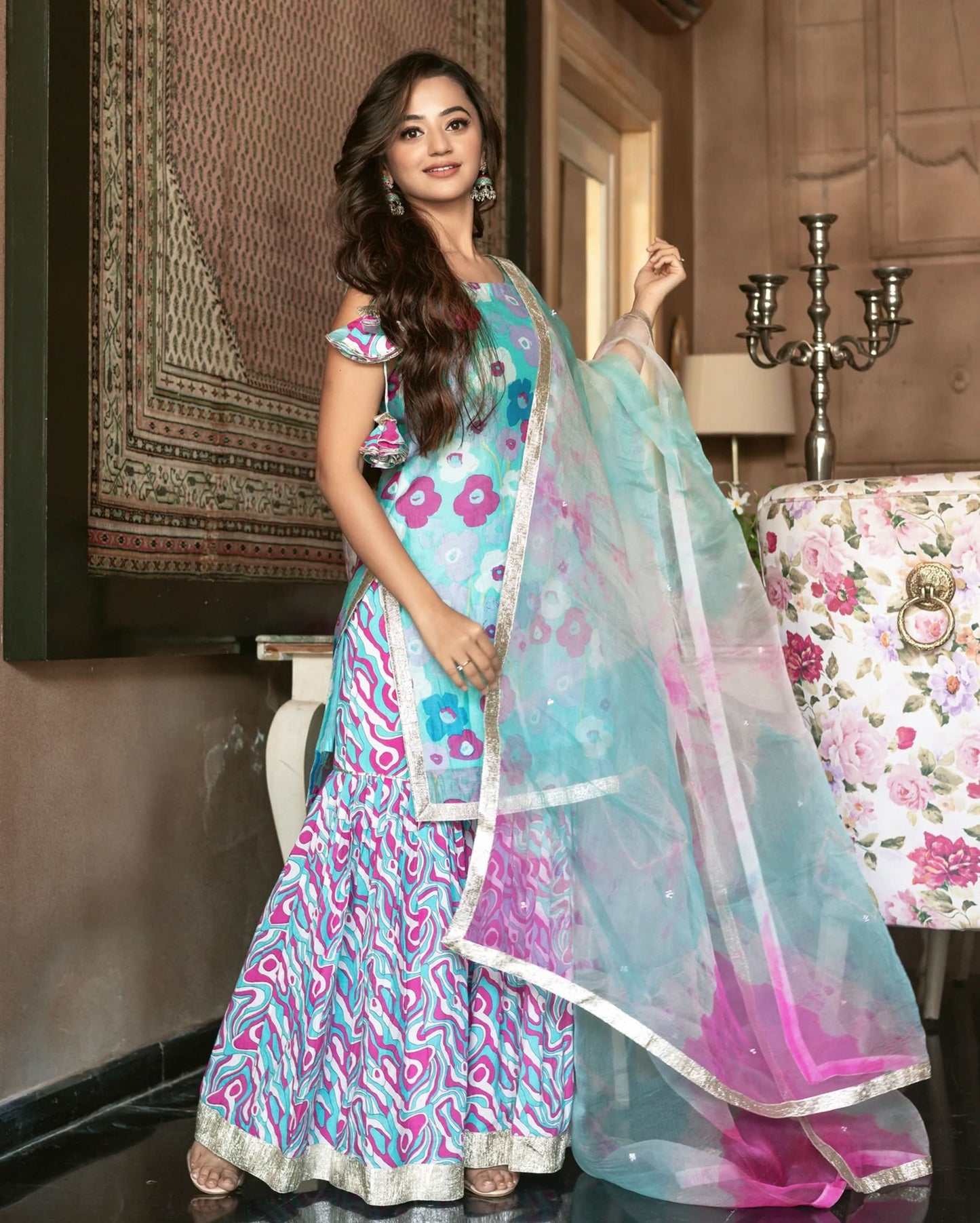 Dizi Chanderi Sharara Set