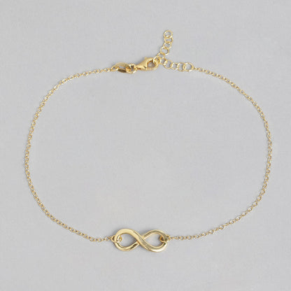 Golden Infinity Glow 925 Sterling Silver Gold-Plated Chain Anklet