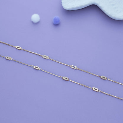 Multi-Geometric 925 Silver Anklet