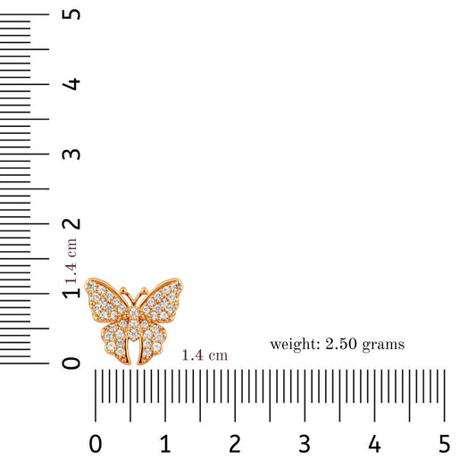 Rose Gold Butterfly Stud Earrings