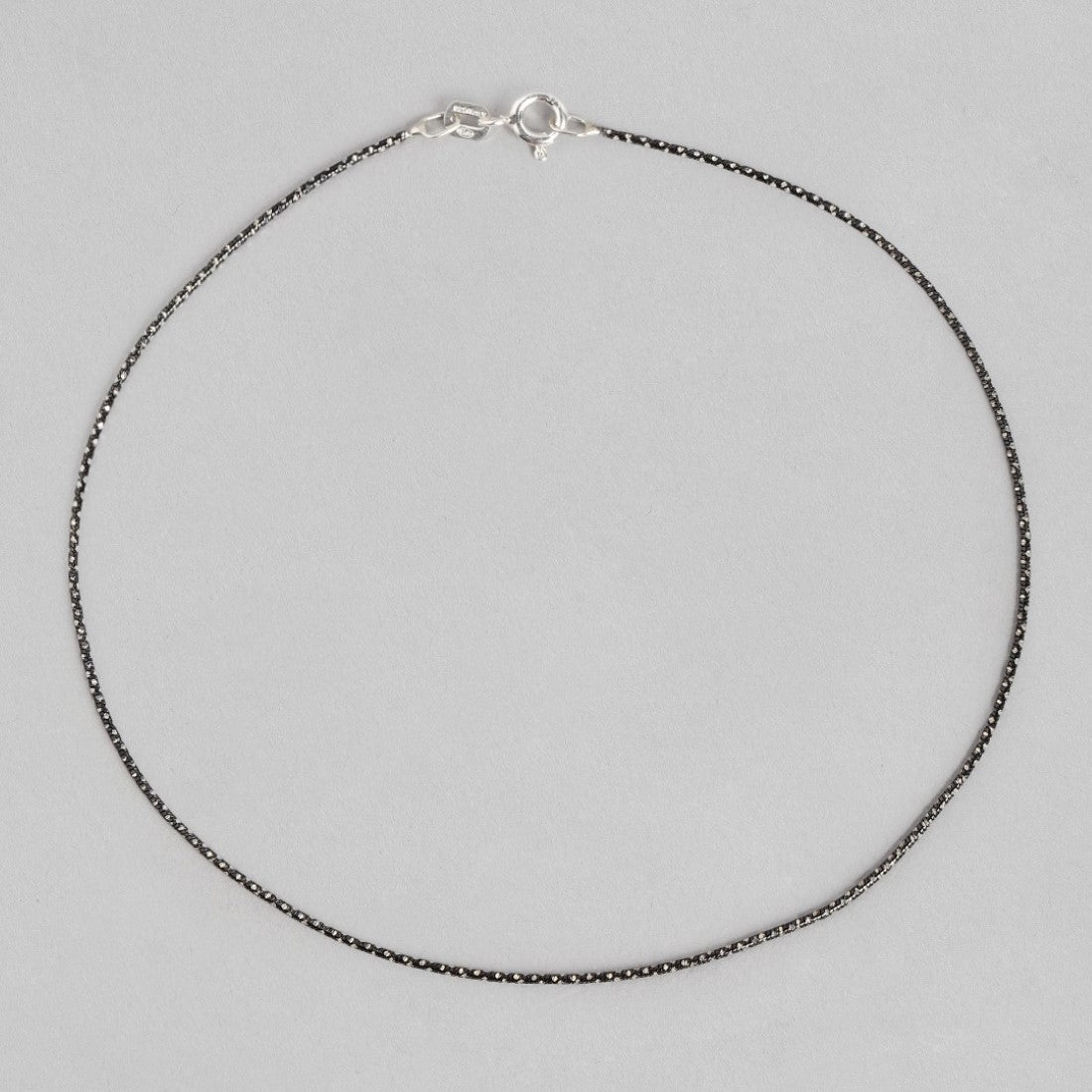Luminous Links Rhodium-Plated 925 Sterling Silver Beads Chain Anklet