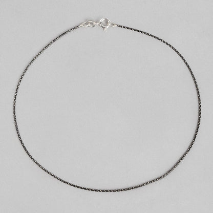Luminous Links Rhodium-Plated 925 Sterling Silver Beads Chain Anklet