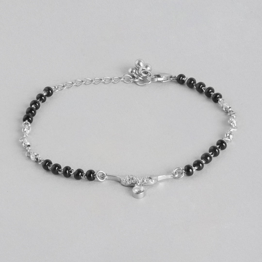 Infinity Rhodium Plated 925 Sterling Silver Necklace & Bracelet Mangalsutra Combo