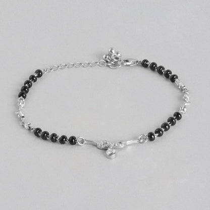 Infinity Rhodium Plated 925 Sterling Silver Necklace & Bracelet Mangalsutra Combo