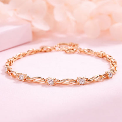 Rose Gold Twisted Link Bracelet