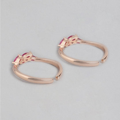 Enchanting Leaflet Rose Gold-Plated 925 Sterling Silver Toe Ring