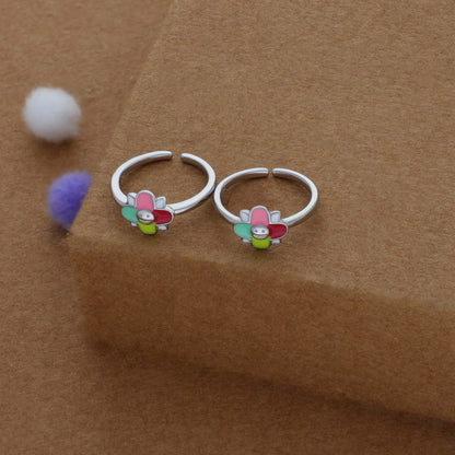 Happy Bloom Adjustable 925 Silver Fancy Toering