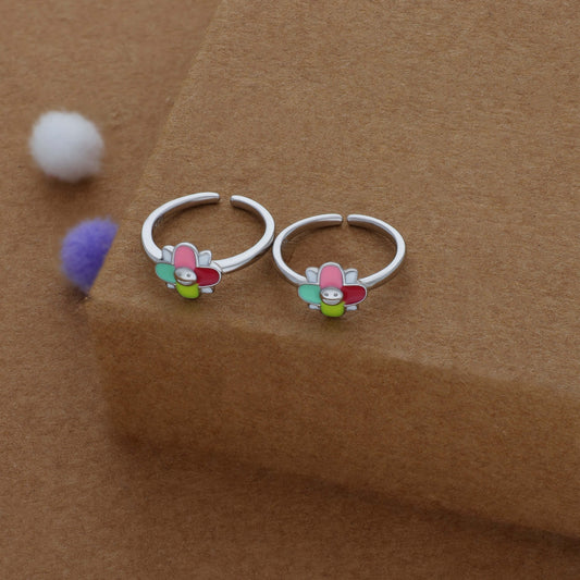 Happy Bloom Adjustable 925 Silver Fancy Toering
