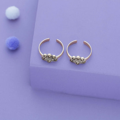 Mini Bloom Oxidized 925 Silver Toering