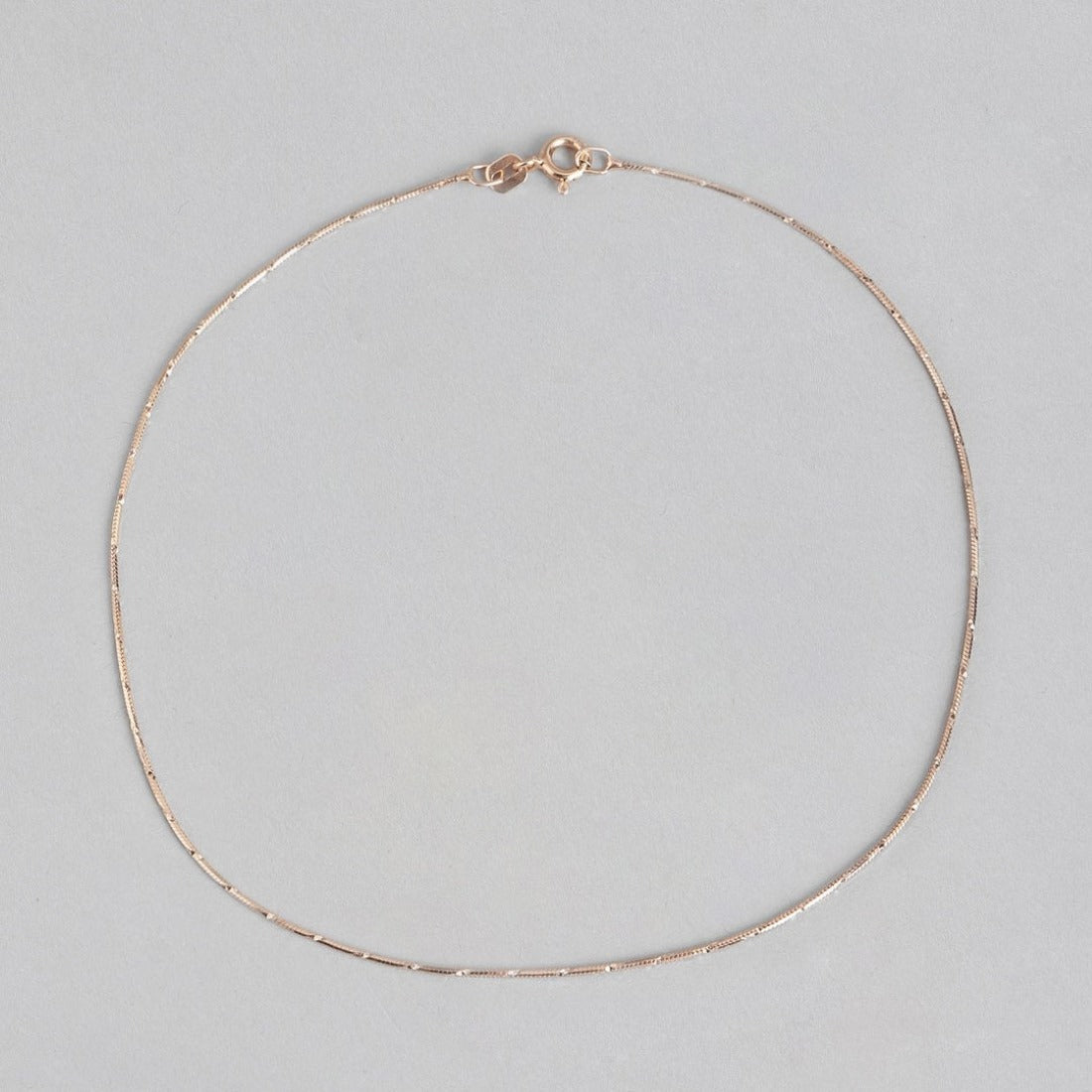 Serene Rose Gold Plated Snake 925 Sterling Silver Chain Anklet