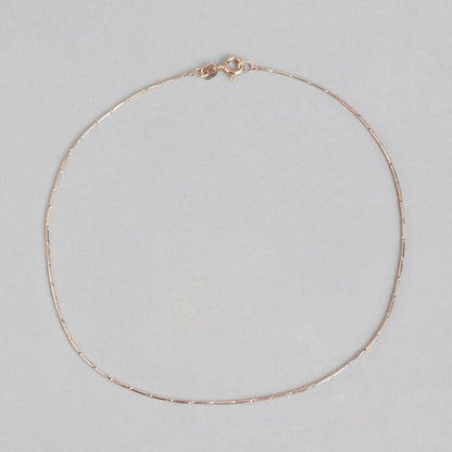 Serene Rose Gold Plated Snake 925 Sterling Silver Chain Anklet