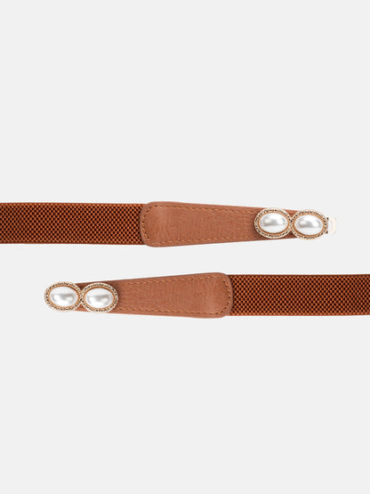 Pearl Buckle Thin Belt