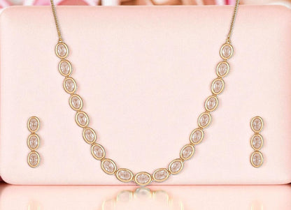 Rose Gold Plated Necklace Set for Women and Girls