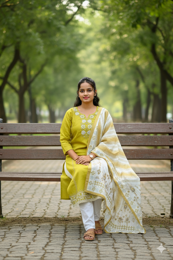 Green Rayon Kurti With Printed Dupatta For Women & Girls
