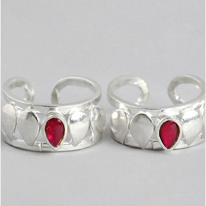 92.5 Sterling Silver pink Toe ring