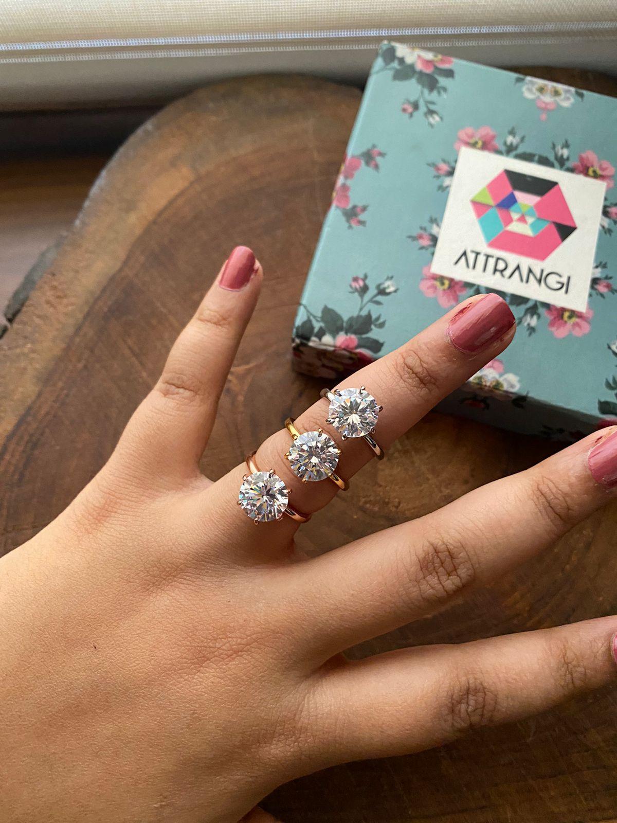 3 Carat Classic Round Solitaire Ring - Attrangi