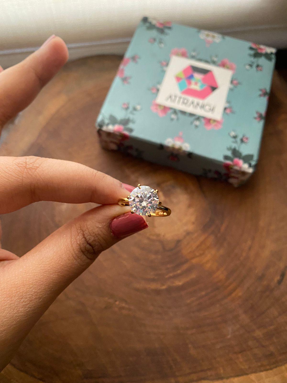 3 Carat Classic Round Solitaire Ring - Attrangi