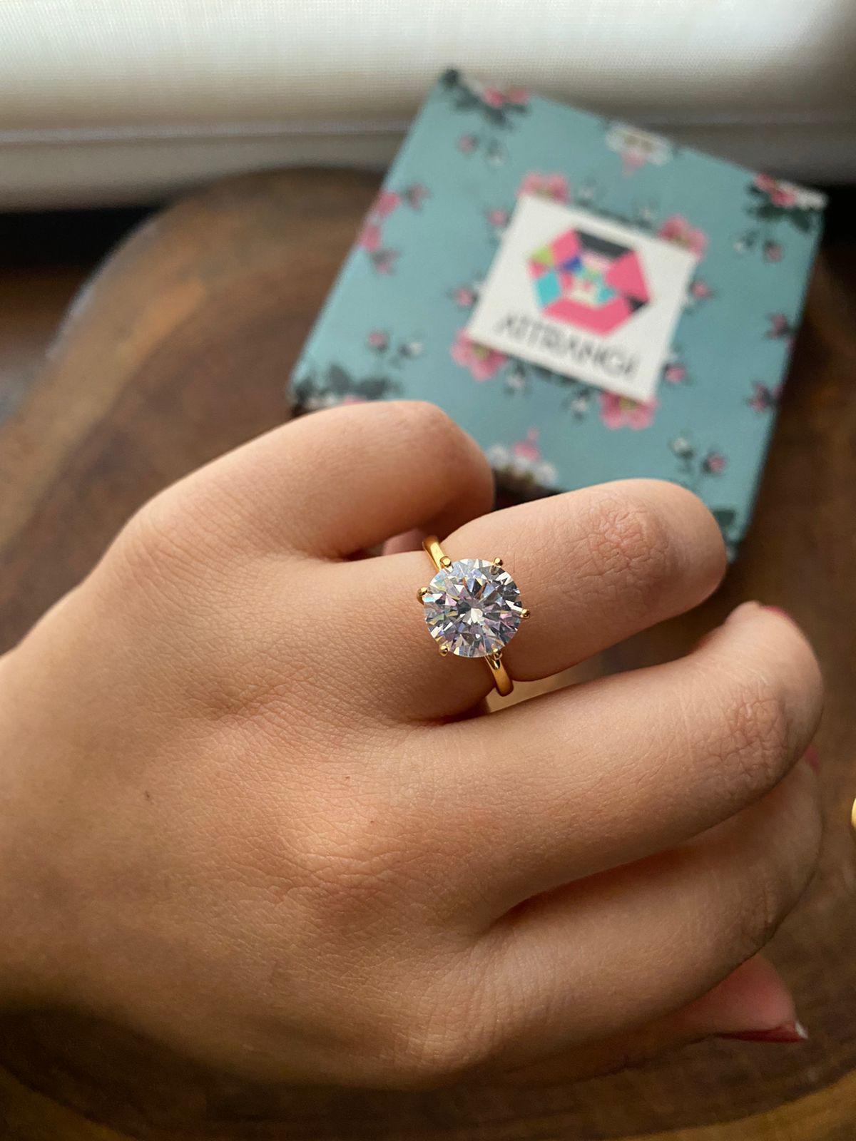 3 Carat Classic Round Solitaire Ring - Attrangi