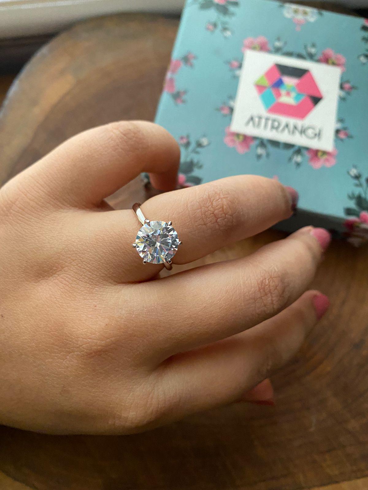 3 Carat Classic Round Solitaire Ring - Attrangi