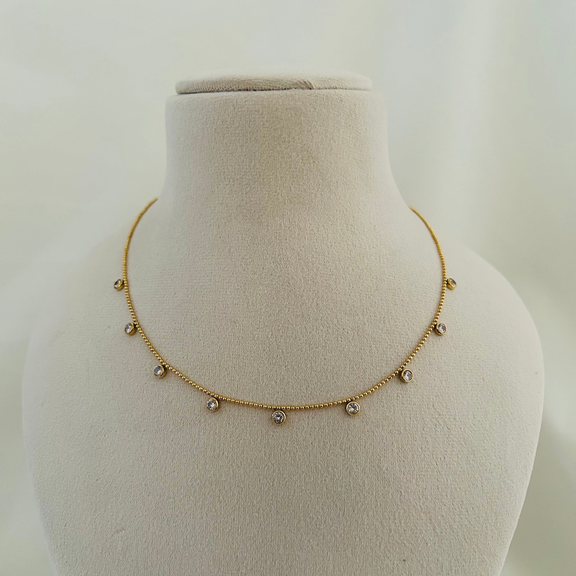 Multi Stone Station Necklace