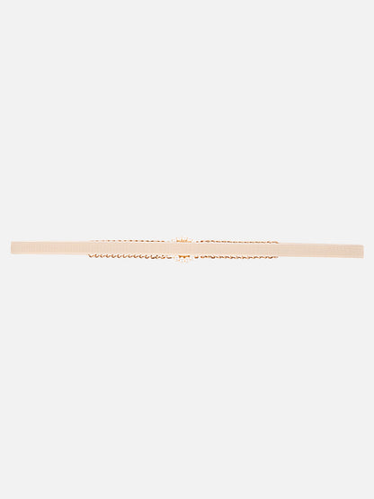 Pearl Buckle Thin Elasticated Belt