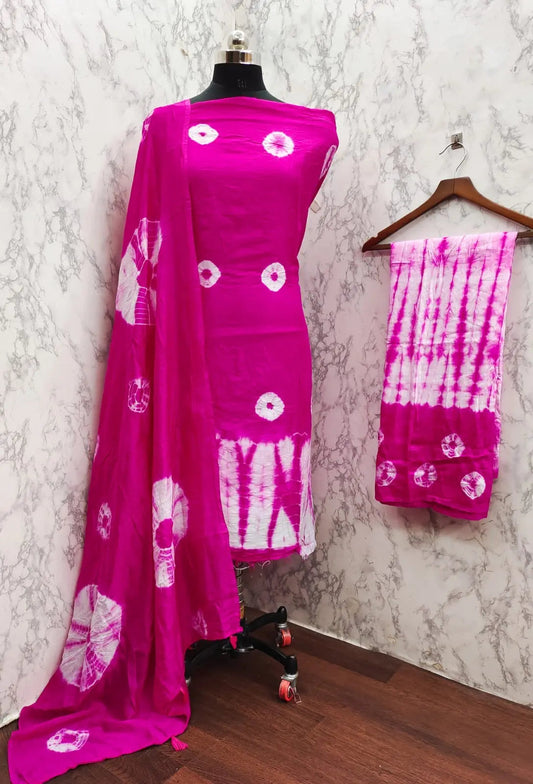 Cotton Shibori Bandhani Work Bandhani Dress Material (Unstitched) - Premium  from Ethenika.com - Just INR 1390! Shop now at Ethenika.com 