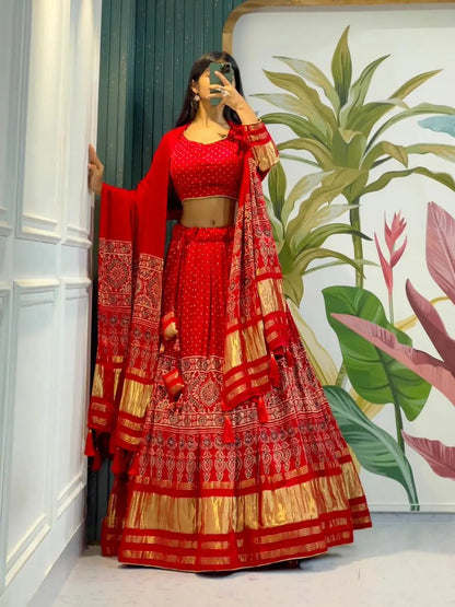 Modal Authentic Hand Blocked Ajrakh work Navratri Special Chaniya Choli - Premium  from Ethenika.com - Just INR 6990! Shop now at Ethenika.com 