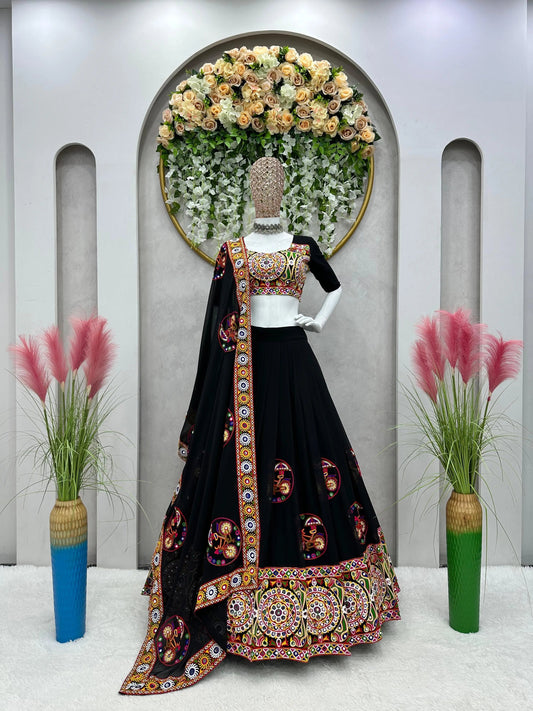 Faux Gerogette Full Mirror work Chaniya Choli (Stitched) - Premium  from Ethenika.com - Just INR 3999! Shop now at Ethenika.com 