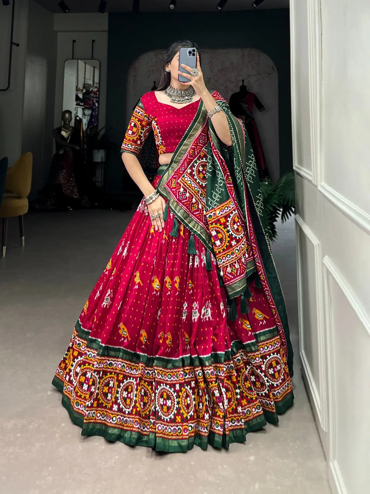 Tussar Silk Patola Print Navratri Special Chaniya Choli - Premium  from Ethenika.com - Just INR 4990! Shop now at Ethenika.com 