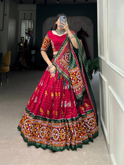 Tussar Silk Patola Print Navratri Special Chaniya Choli - Premium  from Ethenika.com - Just INR 4990! Shop now at Ethenika.com 