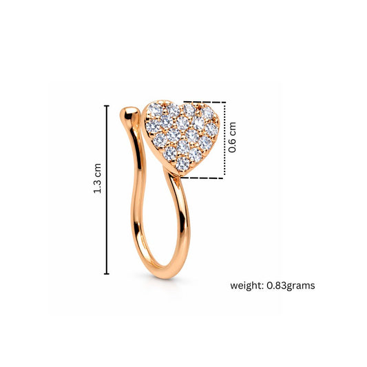 Rose Gold Hearts Non-Piercing Nose Pin