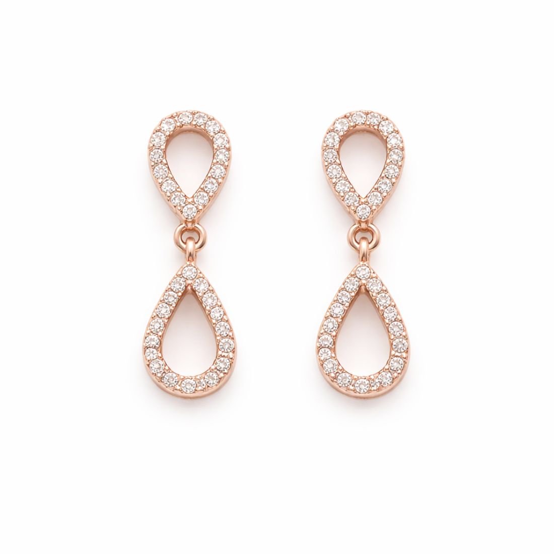 Rose Gold Plated Teardrop Necklace Set
