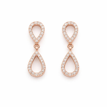 Rose Gold Plated Teardrop Necklace Set