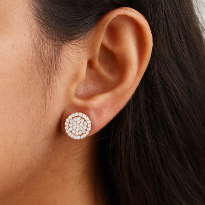 Rose Gold Plated  Stud Earrings for Women & Girls