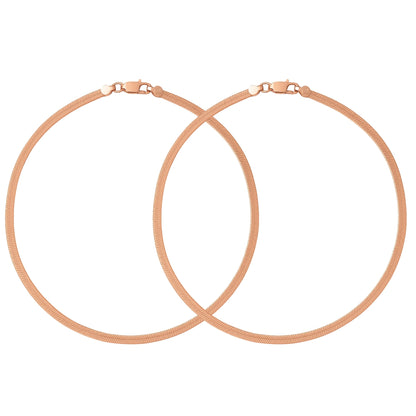 Braided Rose Gold Plated 925 Sterling Silver Anklet