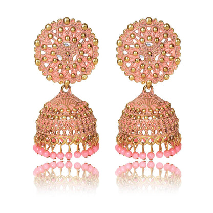 Ethnic Oxidised Jhumka Earring, Long Hangings Traditional Alloy Jhumki Earrings for Women & Girls