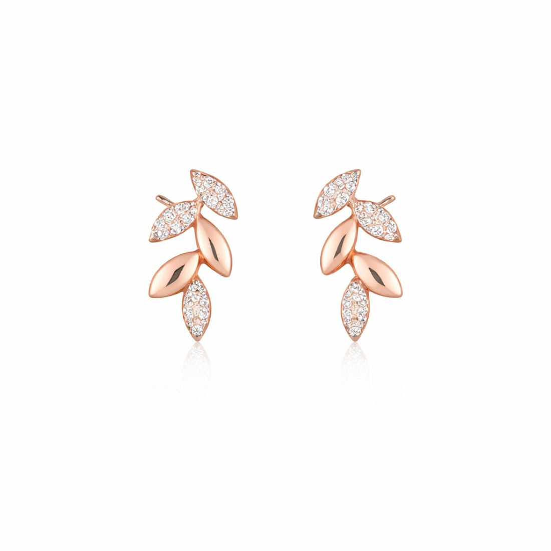 Rose Gold Plated Leaf Design Necklace Set