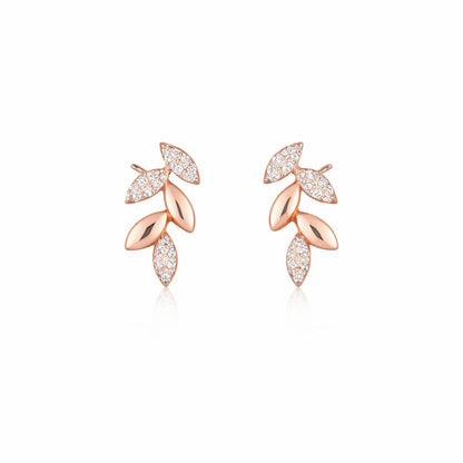 Rose Gold Plated Leaf Design Necklace Set