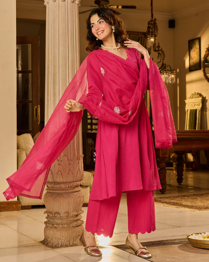 Raj Rani Embroidered Cotton Crush Suit Set
