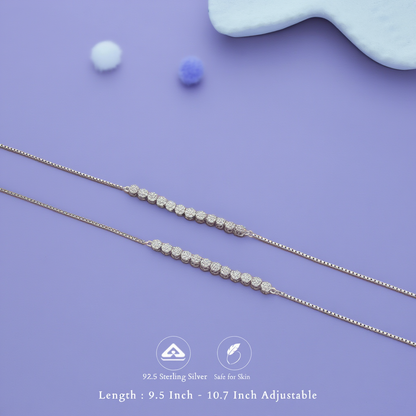 Floral Charm 925 Silver Anklet