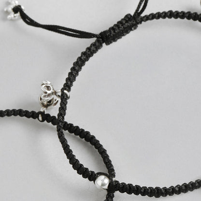 Floral Elegance 925 Sterling Silver Rhodium-Plated Anklet