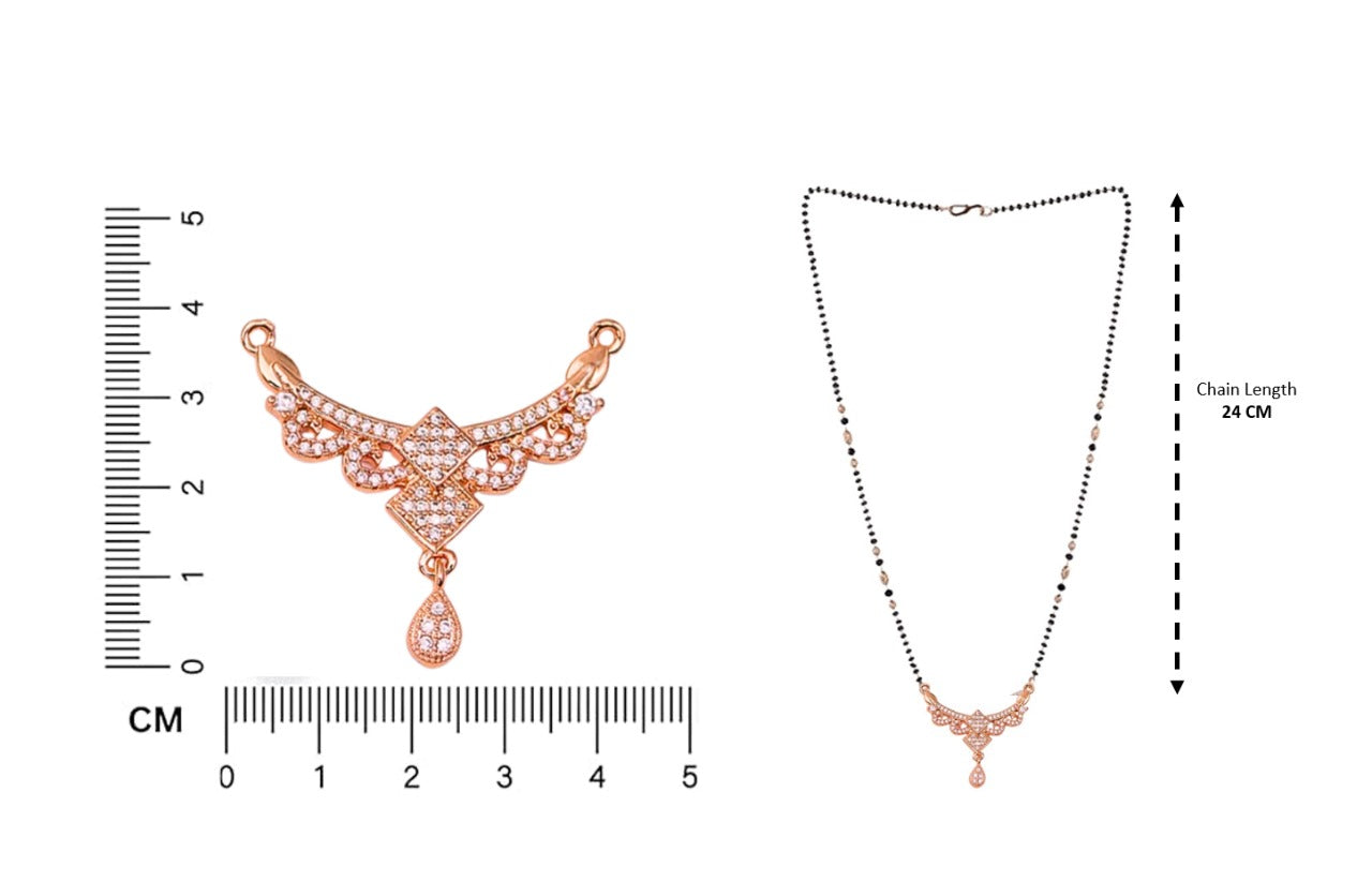 Rose Gold Plated Floral Mangalsutra for Karwachauth