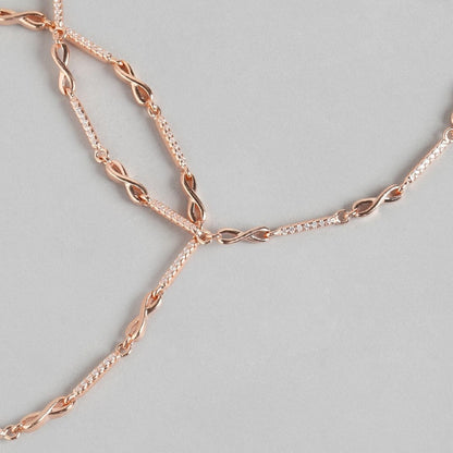 Infinity Cubic Zirconia Rose Gold Plated 925 Sterling Silver Anklet