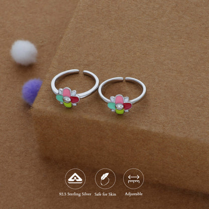 Happy Bloom Adjustable 925 Silver Fancy Toering