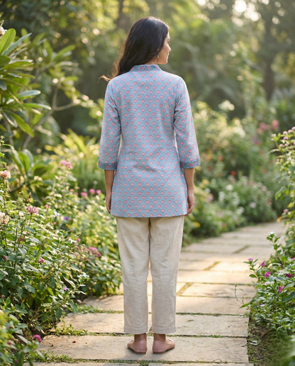 Pastel Hues Sky Blue Cotton Top