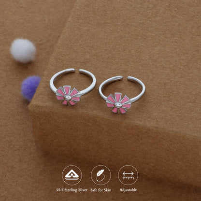Floret Adjustable 925 Silver Fancy Toering