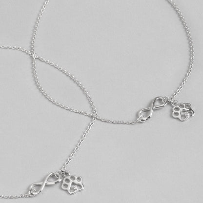 Infinity and Paw 925 Sterling Silver Anklets