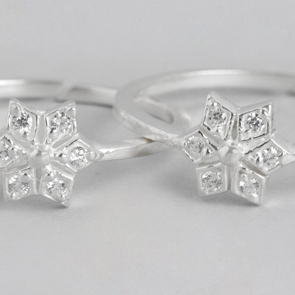 White Zircon92.5 Sterling Silver Toe ring