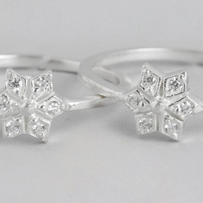 White Zircon92.5 Sterling Silver Toe ring
